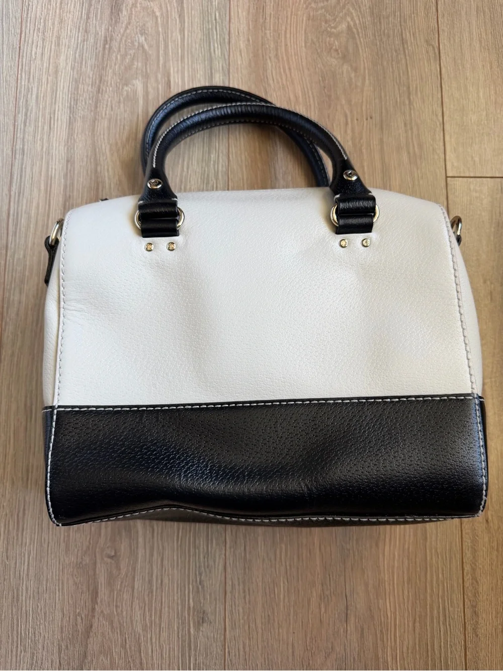 kate spade Black and White Leather Two-Tone Satchel ***see flaws***